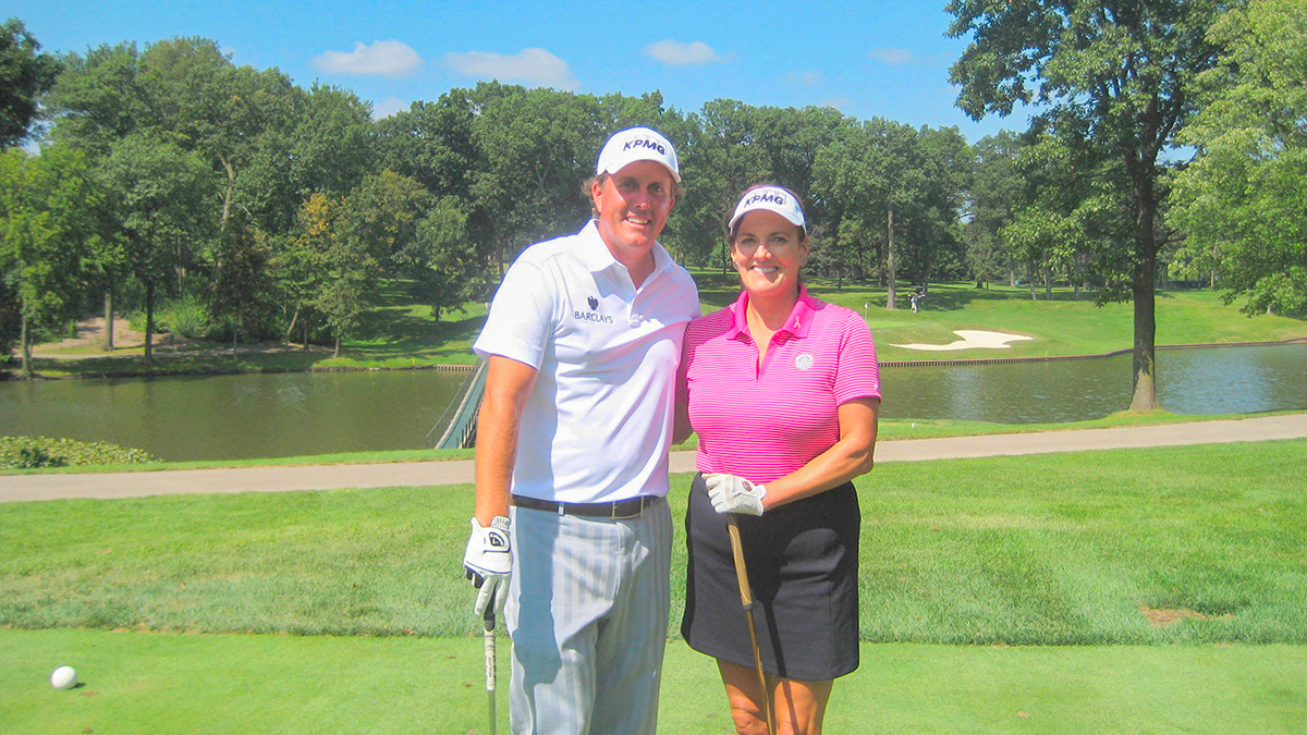 Phil Mickleson with Blythe at Medinah Country Club